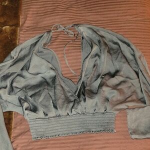 Express Blue Gray Crop Top for Women S